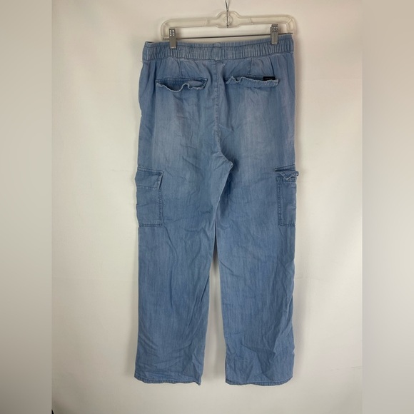 Sanctuary/Cargo Pants/size Large. Denim Wide Leg Sky Blue. - Picture 2 of 13